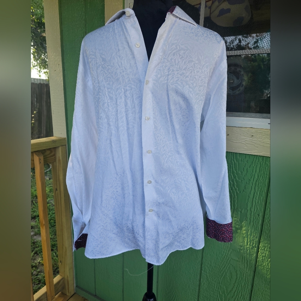 Men's White Patterned Shirt